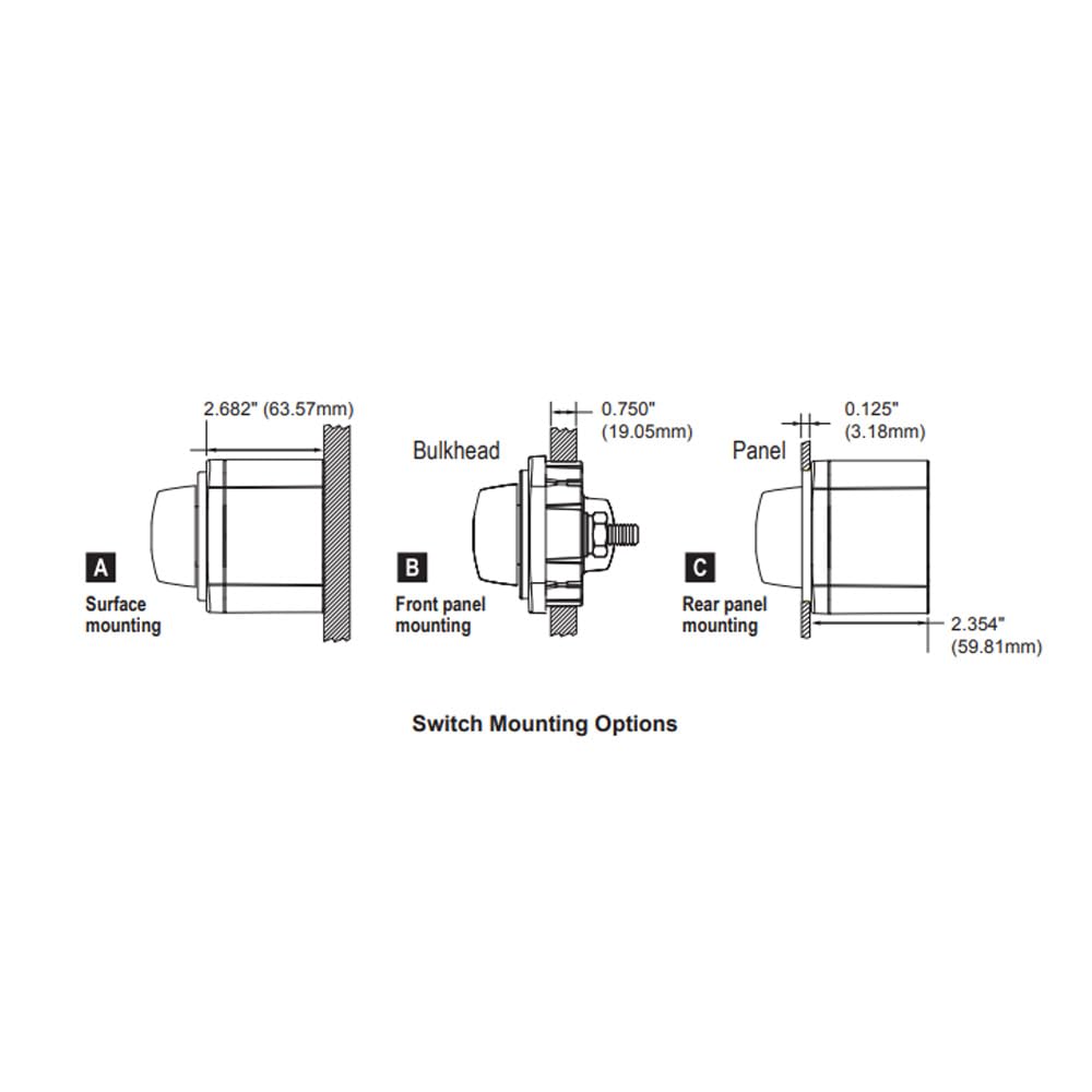 Blue Sea Systems 6008200 m-Series Series Battery Switch 3 Position Selector, Black