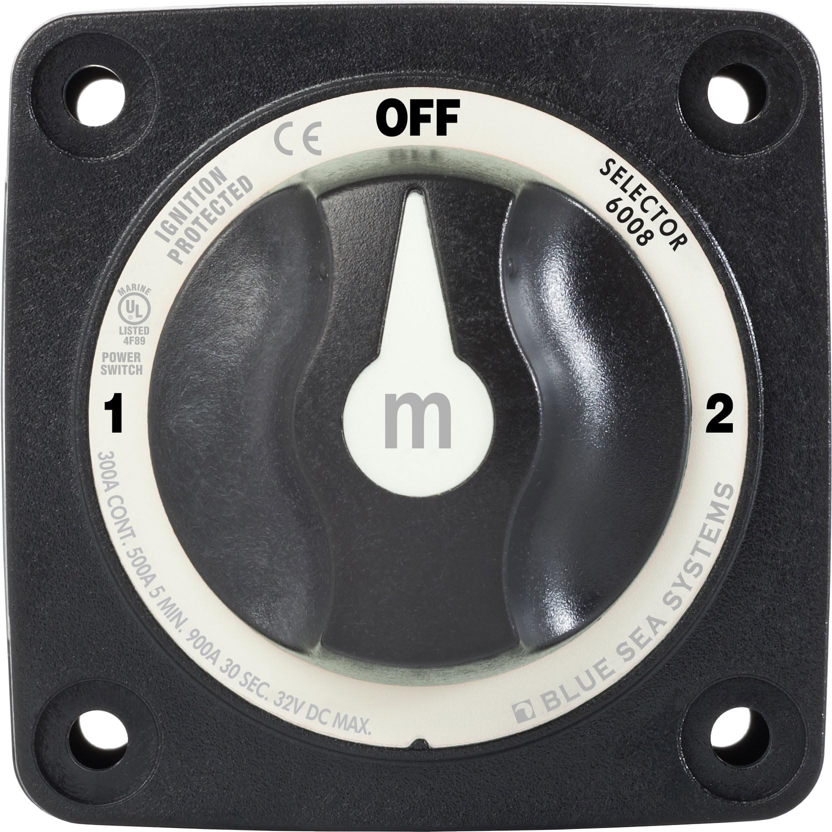 Blue Sea Systems 6008200 m-Series Series Battery Switch 3 Position Selector, Black