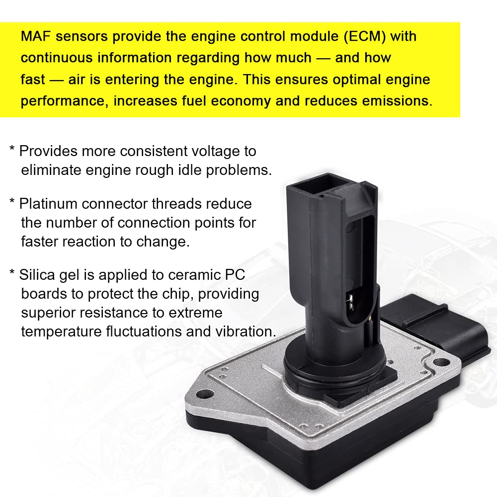 FAERSI Mass Air Flow Meter Sensor MAF 74-50011 XF2F12B579BA Replace for 2001-2004 Ford Mustang Focus Mazda Tribute B3000 B4000 1999-2003 Explorer 2001-2003 Ranger,1999-2006 Mercury 3.0L 3.8L MAF