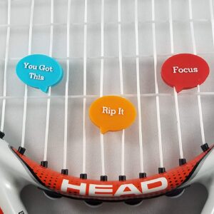 BD INNOVATION ELECTRONICS Tennis Vibration Dampeners Motivational Slogans 6 Pack