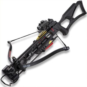 avalanche anaconda recurve crossbow kit | 175lbs draw weight | arrow speeds up to 245 fps | black composite stock | red dot scope | picatinny rail mount | cross bow for hunters | 18.5” power stroke