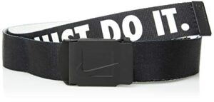 nike men's standard just do it reversible web, black, o/s