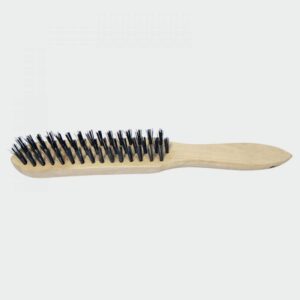 timco wooden handle wire brush steel - 3 rows