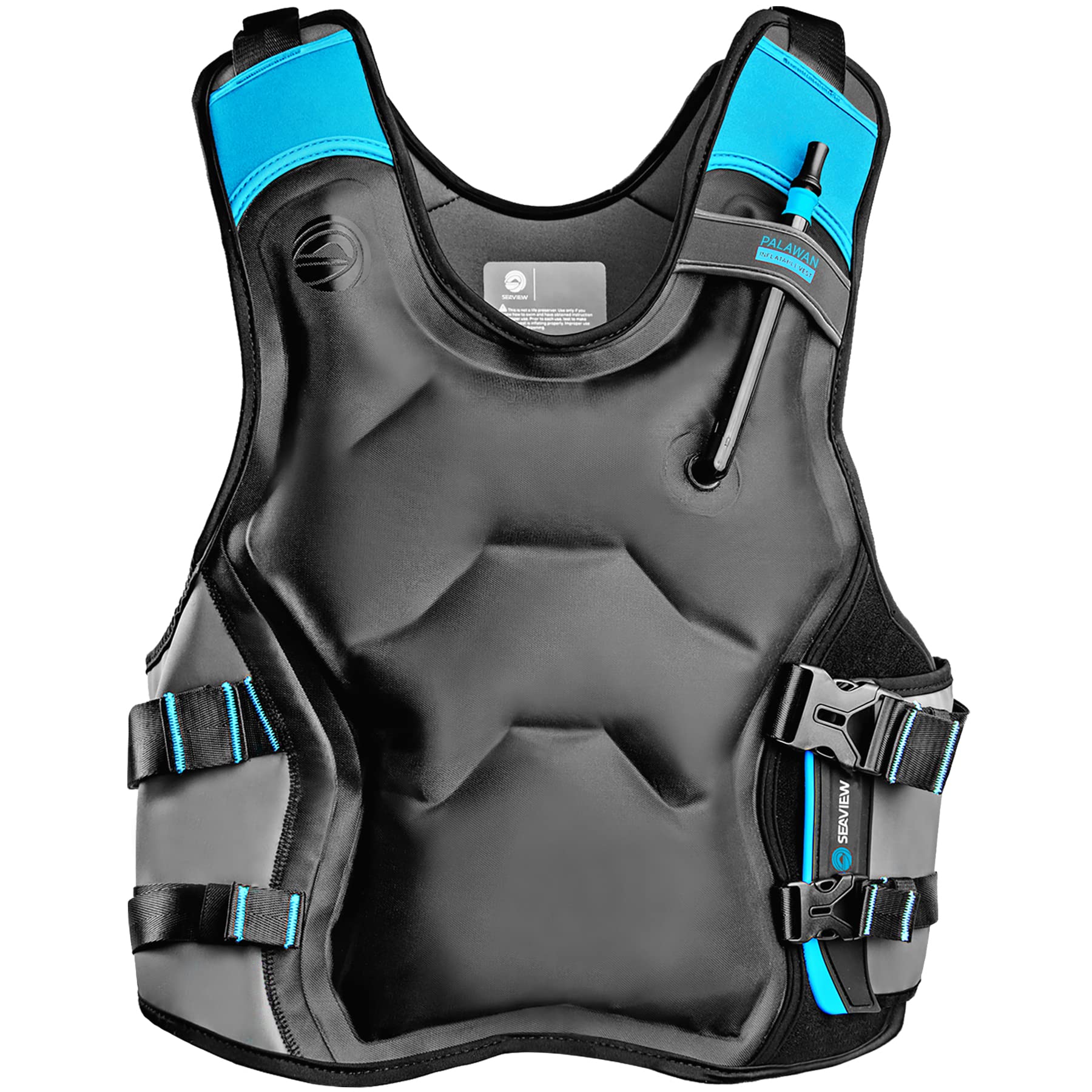 Seaview Palawan Inflatable Snorkel Vest for Adults & Kids - Premium Snorkeling Vest for Low Impact Water Sports. Inflatable Swim Vest. Balanced Flotation, Secure Lock, and Comfort Fit.