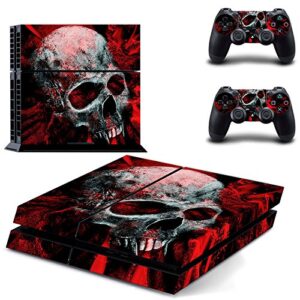 fottcz whole body vinyl skin sticker decal cover for ps4 console and 2pcs controllers skins ferocious skull