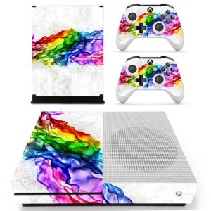 fottcz whole body vinyl skin sticker decal cover for microsoft xbox one slim console rainbow ink