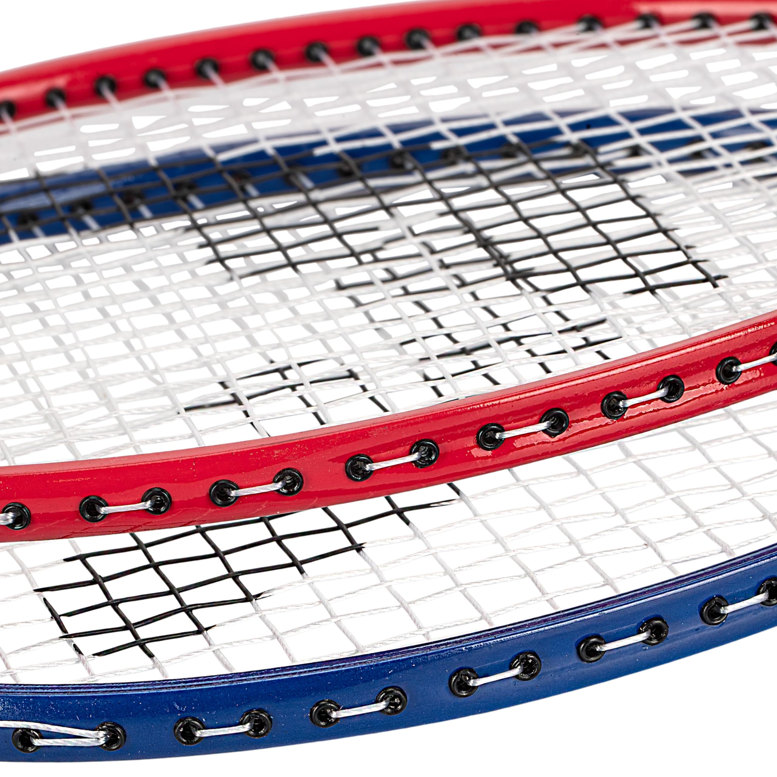 Franklin Sports 2 Player Badminton Replacement Set - 2 Badminton Racquets and 2 Shuttlecocks - Adults and Kids Backyard Game - Red, Blue, Stars, One Size