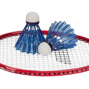 Franklin Sports 2 Player Badminton Replacement Set - 2 Badminton Racquets and 2 Shuttlecocks - Adults and Kids Backyard Game - Red, Blue, Stars, One Size