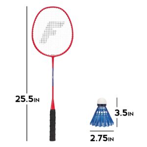 Franklin Sports 2 Player Badminton Replacement Set - 2 Badminton Racquets and 2 Shuttlecocks - Adults and Kids Backyard Game - Red, Blue, Stars, One Size