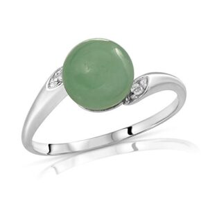 regalia by ulti ramos 14k gold genuine jade and .02cts diamond ring (white gold)