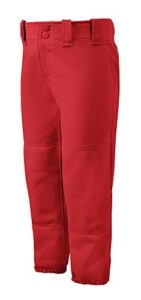 mizuno girls youth belted low rise fastpitch softball pant, , youth x-large,red