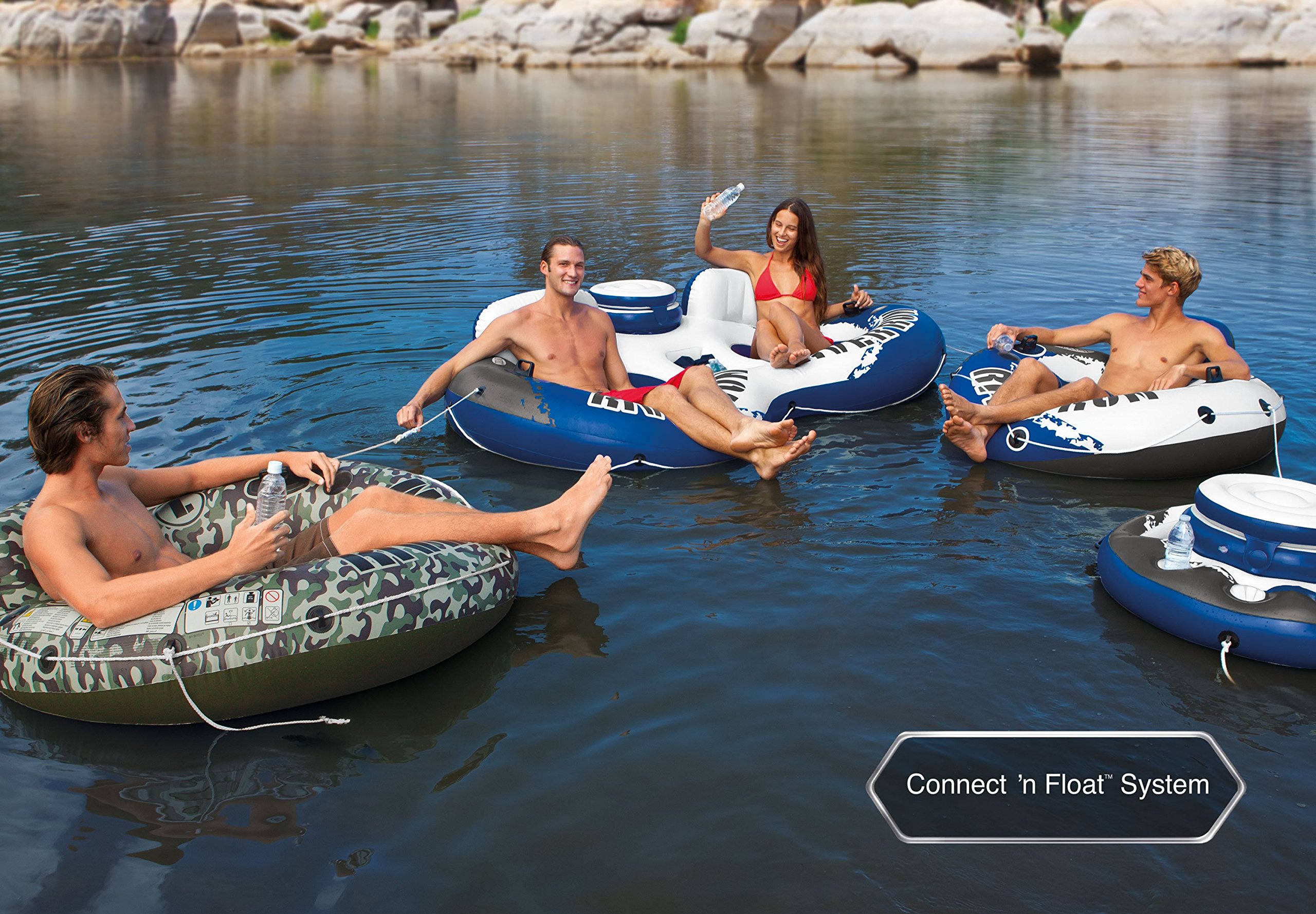 Intex River Run 1 Person Inflatable Floating Tube Lake/Pool/Ocean Raft (5 Pack)