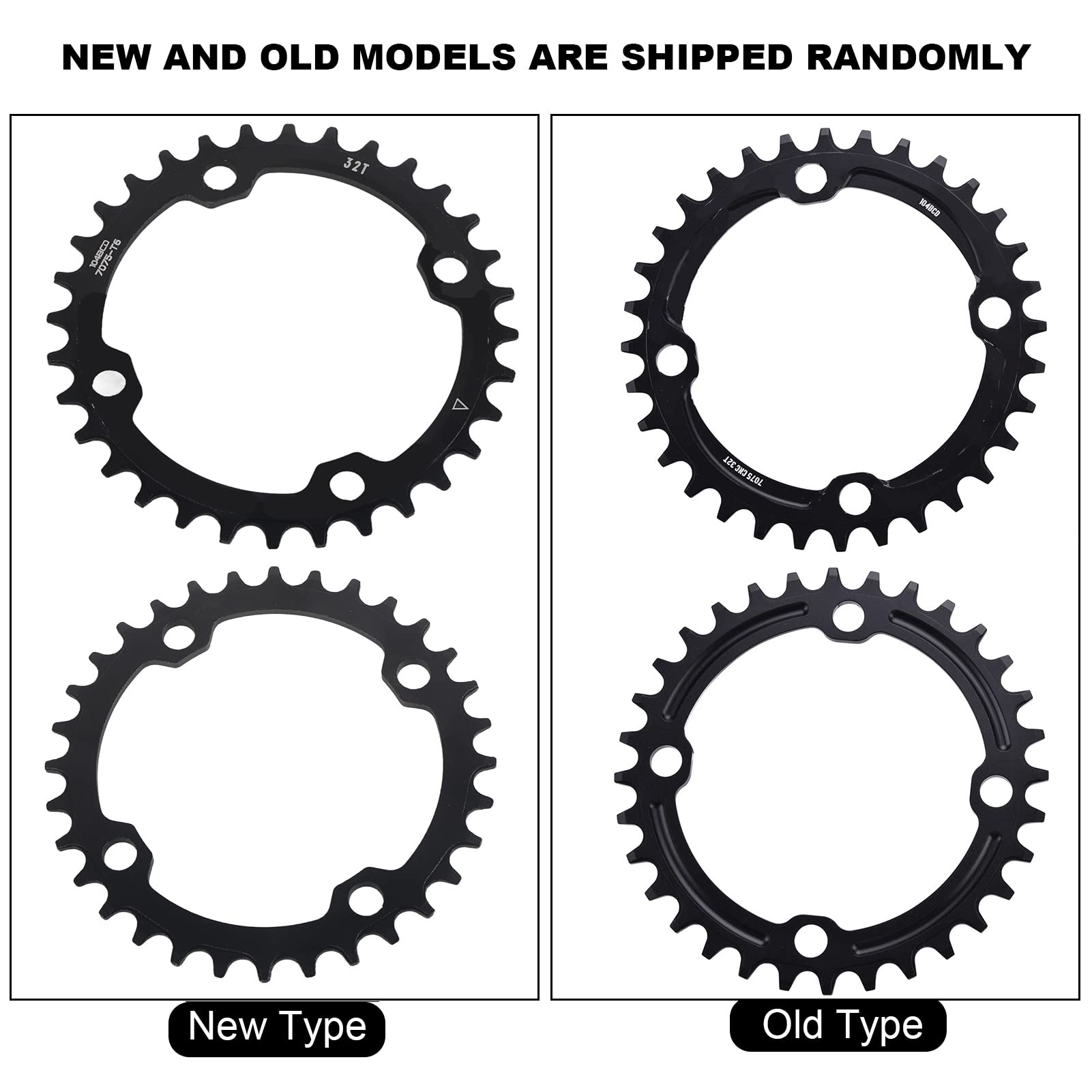 Alomejor Bike Chain Ring 32/34/36/38T BCD 104 Mountain Bike Steel Single Crank Chain Ring Repair Parts for Outdoor Cycling(32T Black)