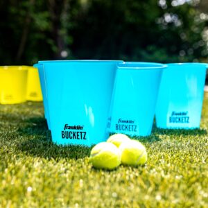 Franklin Sports Bucketz Pong Game – Perfect Tailgate Game and Beach Game – Pong Set Includes 12 Buckets, 3 Balls, and a Carry Case