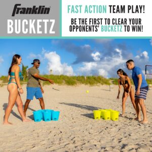 Franklin Sports Bucketz Pong Game – Perfect Tailgate Game and Beach Game – Pong Set Includes 12 Buckets, 3 Balls, and a Carry Case