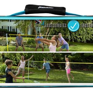 Franklin Sports Family Volleyball & Badminton Combo Set - Portable Backyard + Beach Volleyball + Badminton Net - Volleyball, Rackets & Birdie Included - Family