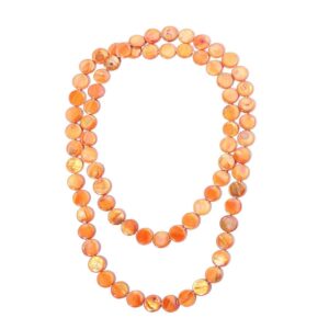 shop lc orange beaded necklaces for women chunky costume jewelry for women boho western shell beach summer jewelry birthday gifts for women - 46 inches