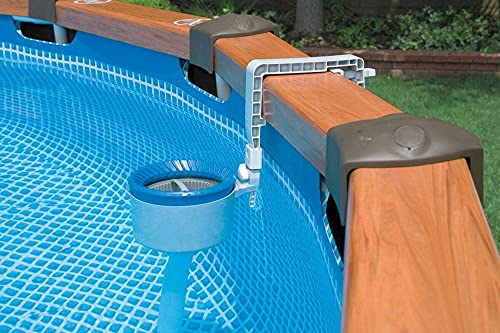 Intex Deluxe Wall Mounted Pool Surface Automatic Skimmer with Removable Strainer Basket for 800+ GPH Pumps, Above-Ground Pool Accessory, 2 Pack