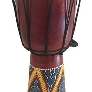 JIVE Djembe Drum Bongo Congo African Drum Wooden Hand Drum Professional Sound (12" High - Painted)