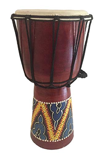 JIVE Djembe Drum Bongo Congo African Drum Wooden Hand Drum Professional Sound (12" High - Painted)