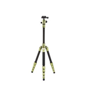 MeFOTO Backpacker S Lightweight 54.7" Aluminum Travel Tripod/Monopod w/Case, Twist Locks, Dual Action Ballhead w/Arca Swiss Plate for Mirrorless/DSLR Sony Nikon Canon Fuji - Aluminum Green (BPSAGRN)