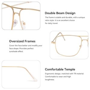 Dollger Classic Glasses Clear Lens Non Prescription Metal Frame Eyewear Men Women Gold