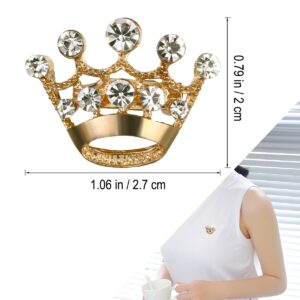 LUOEM 12 Pieces Crown Brooch Pin Fashion Diamante Wedding Party Pageant Tiara Crown Corsage for Wedding Valentine's Day Supplies (Gold)