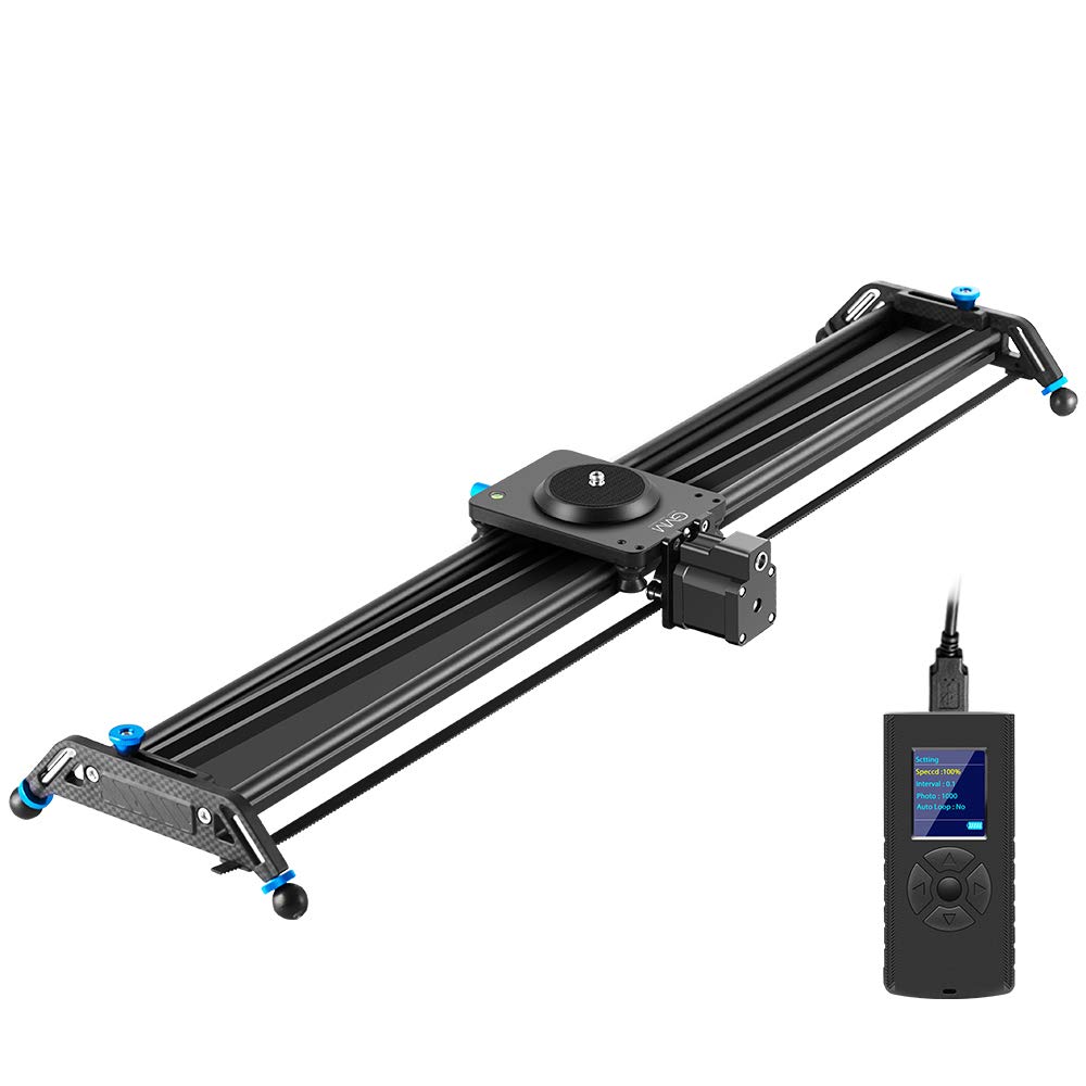 GVM Motorized Camera Slider, 31" Aluminum Alloy Track Dolly Rail Camera Slider with Tracking Shooting, 120 Degree Panoramic Shooting and Time-Lapse Photography for Most DSLR Cameras