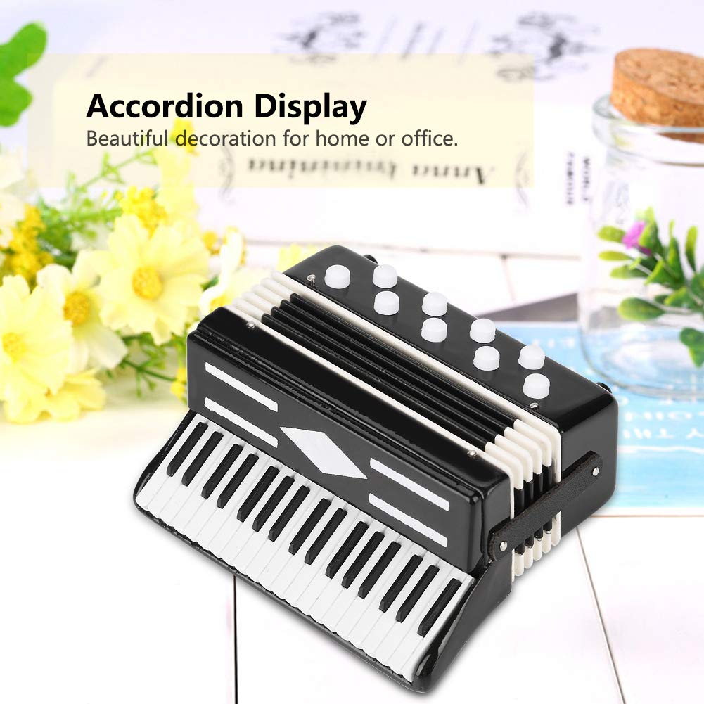 Desktop Decoration, Mini Accordion Model Exquisite Desktop Musical Instrument Decoration Ornaments Musical Gift with Delicate Box