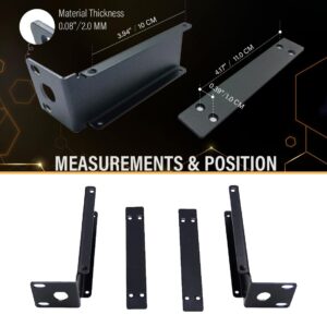 1U Rack Mount Bracket Kit Fit for SLX4 SLXs SLXD4 Wireless Mic Dual Receivers Combining Together, Extra Strong