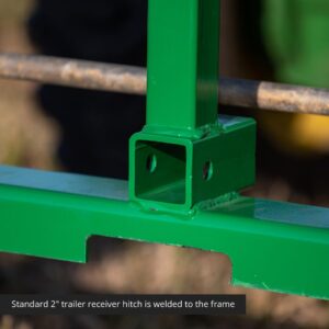 Titan Attachments Pallet Fork Frame Attachment, Rated 3,000 LB, Receiver Hitch, Fits John Deere Loaders, Frame Only