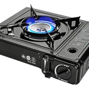 Max Gas Stove MS-2500 (Black), 8000 BTU, Camp Stove, with Carrying Case