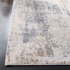 SAFAVIEH Invista Collection Area Rug - 8' x 10', Cream & Grey, Modern Abstract Design, Non-Shedding & Easy Care, Ideal for High Traffic Areas in Living Room, Bedroom (INV432A)