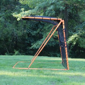 EZGoal 8'X6' Professional Folding Lacrosse Rebounder | LAX Throwback to Practice Your Passes and Catches,Orange