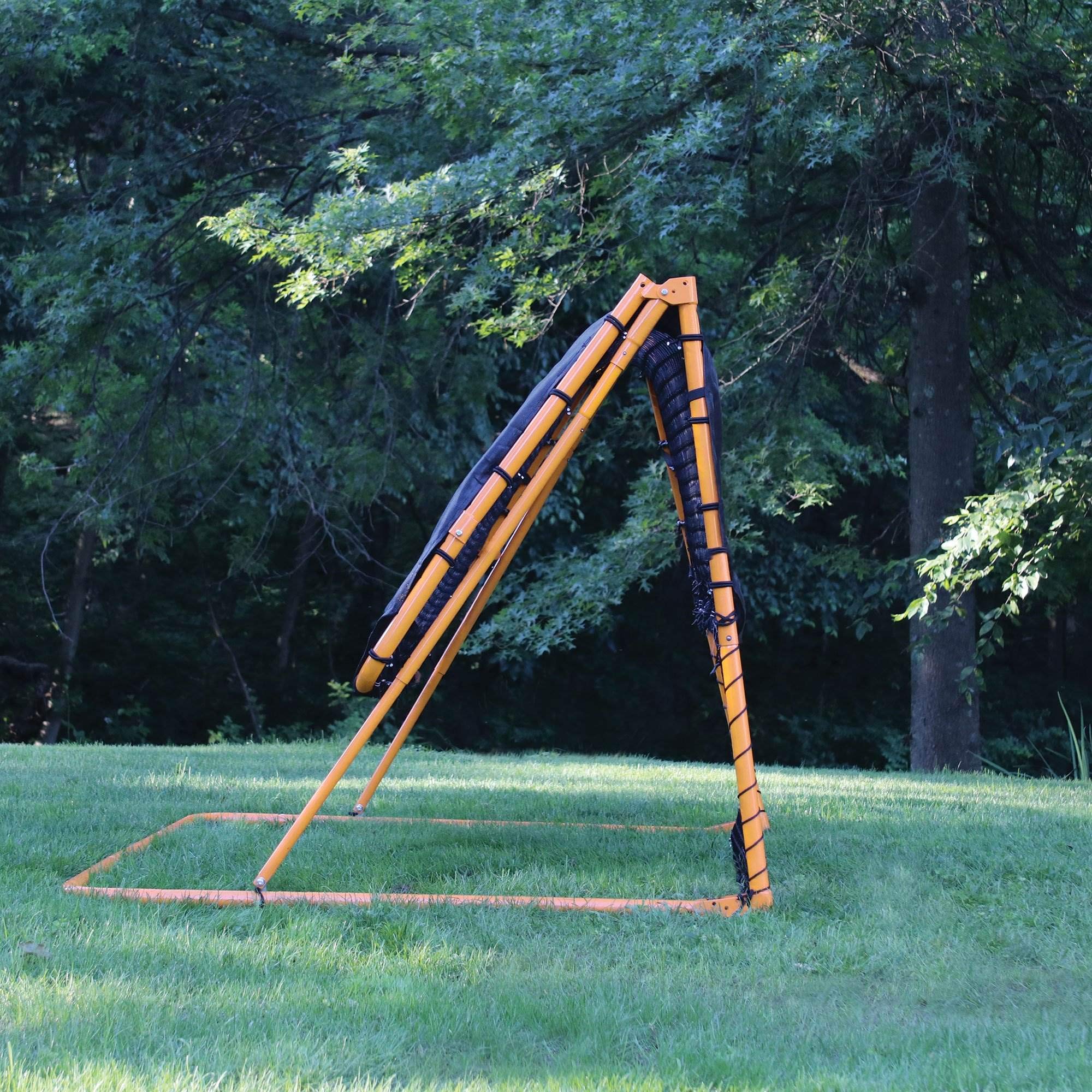 EZGoal 8'X6' Professional Folding Lacrosse Rebounder | LAX Throwback to Practice Your Passes and Catches,Orange