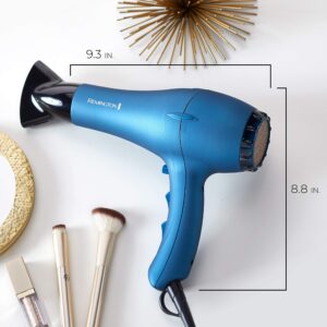 Remington Pro D2042 Professional Titanium Ceramic Hair Dryer with Concentrator and Diffuser Attachments Blue