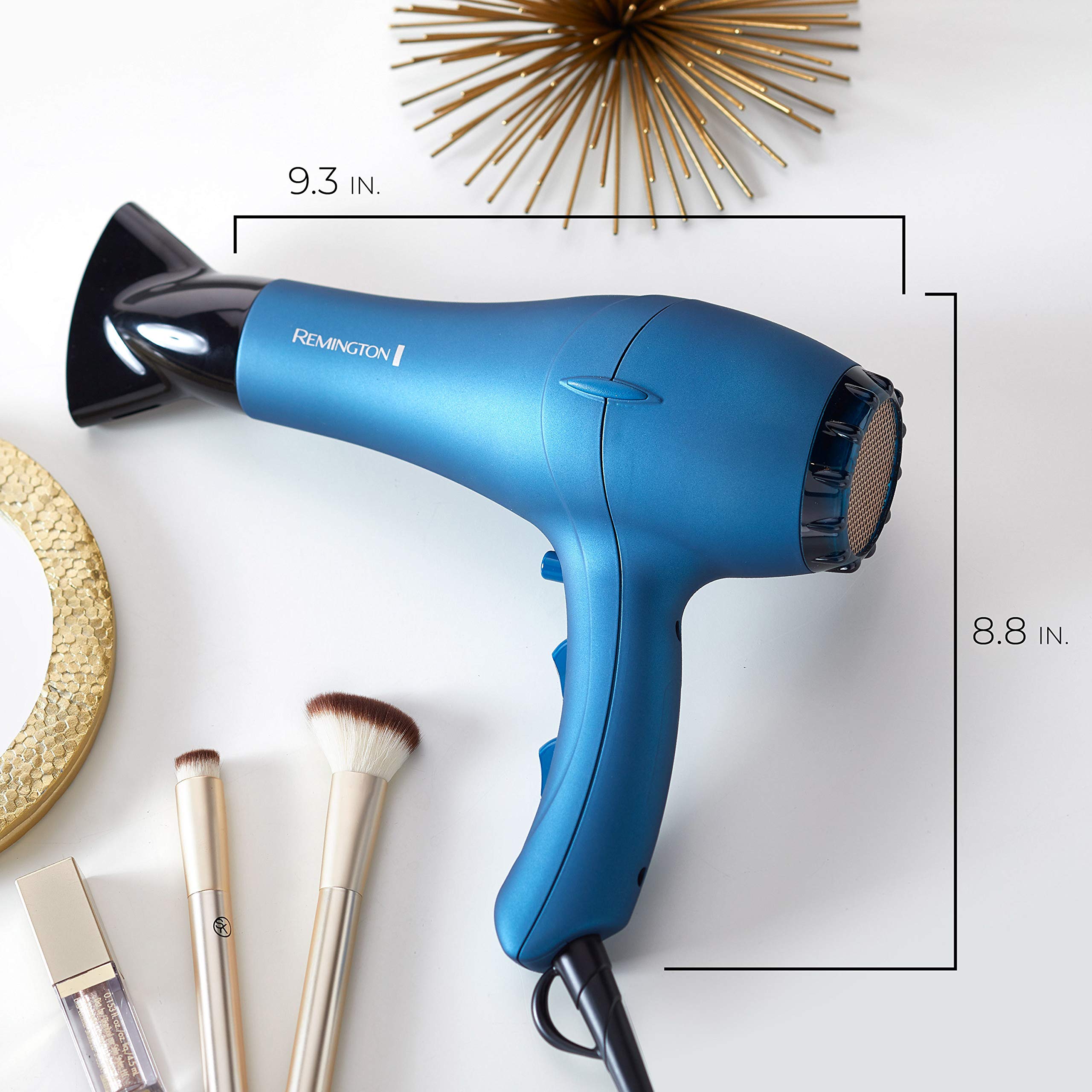 Remington Pro D2042 Professional Titanium Ceramic Hair Dryer with Concentrator and Diffuser Attachments Blue