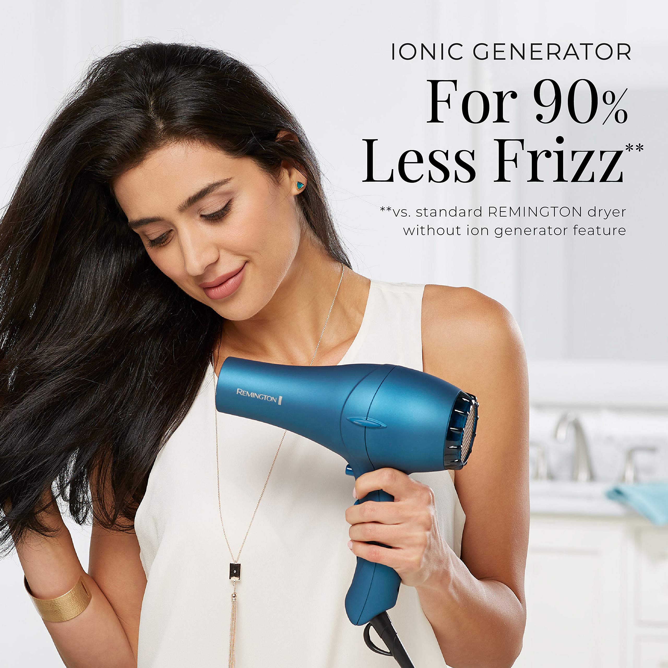 Remington Pro D2042 Professional Titanium Ceramic Hair Dryer with Concentrator and Diffuser Attachments Blue