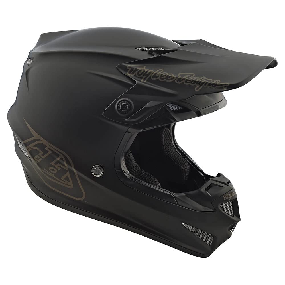 Troy Lee Designs SE4 Polyacrylite Midnight Motocross Helmet - Full Face Offroad Motorcycle Dirt Bike ATV Powersports Dual Sport Racing Helmet - Boys Girls Kids (Black, LG)