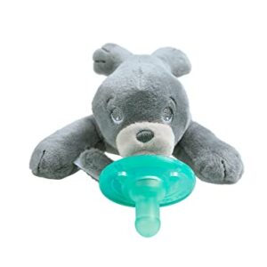 Philips AVENT Soothie Snuggle Pacifier Holder with Detachable Pacifier, 0m+, Seal, SCF347/04- 1 Count (Pack of 1)