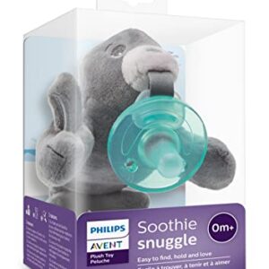 Philips AVENT Soothie Snuggle Pacifier Holder with Detachable Pacifier, 0m+, Seal, SCF347/04- 1 Count (Pack of 1)