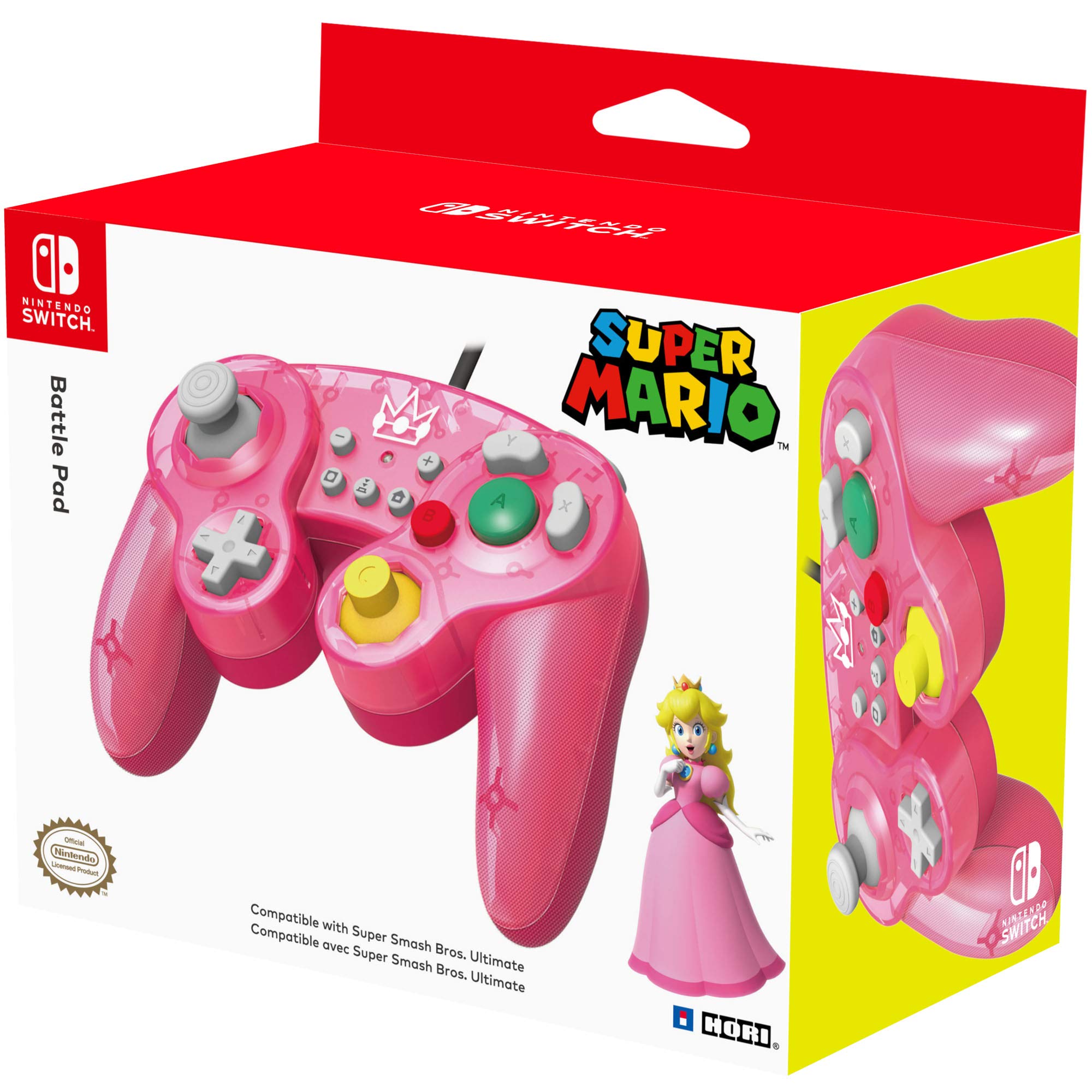 HORI Nintendo Switch Battle Pad (Peach) GameCube Style Controller Officially Licensed By Nintendo - Nintendo Switch