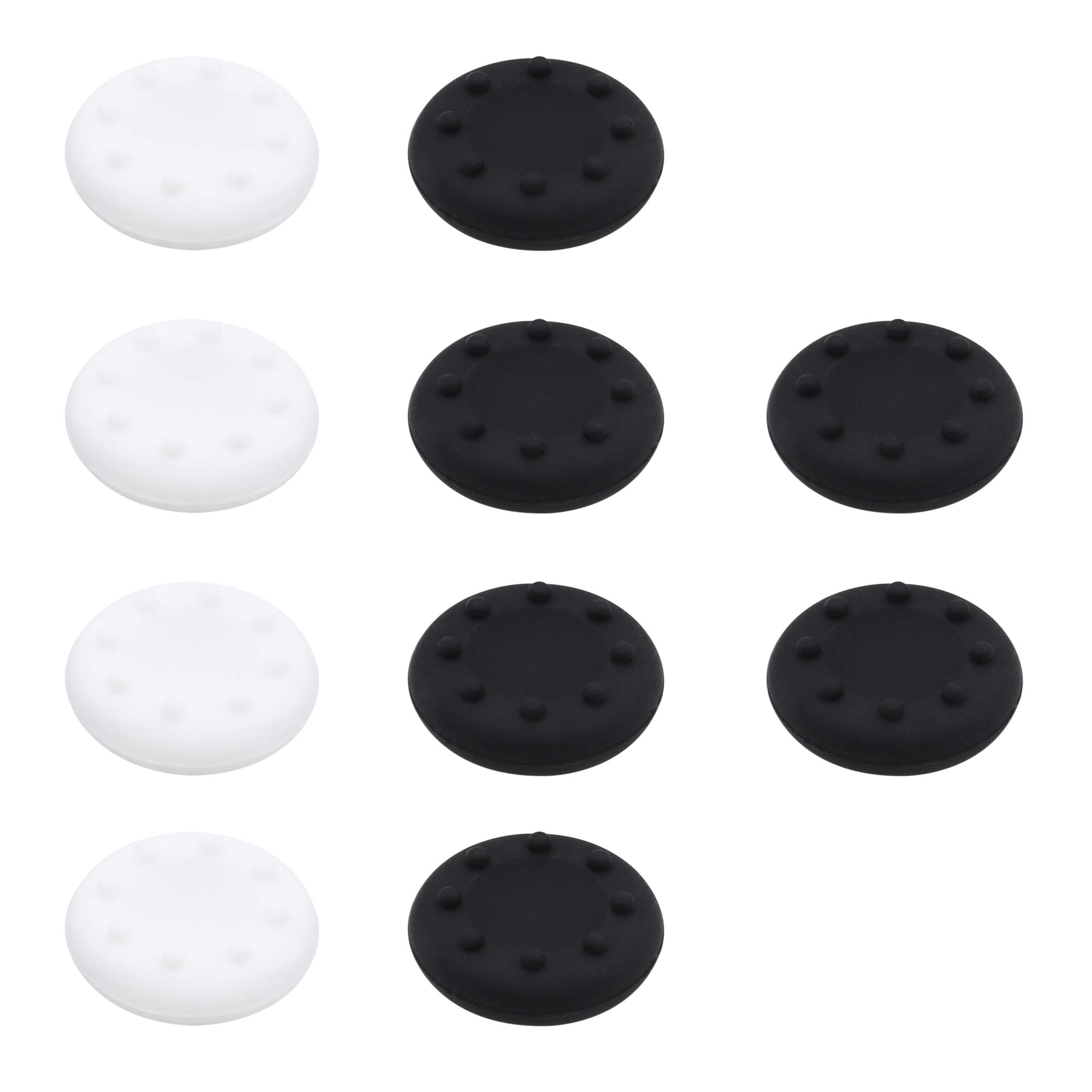 Replacement Grip Gel for PS3 PS4 Xbox One Controller Thumbstick, Anti-Slip Silicone Gel Cap for Joystick, 5 Pairs, Black/Whtie