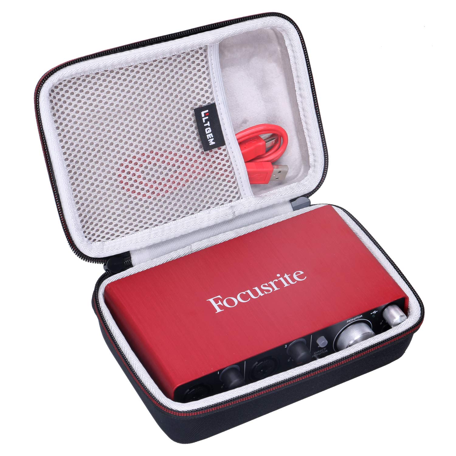 LTGEM Hard Travel Case for Focusrite Scarlett 2i2 /Solo (3rd Gen) USB Audio Interface (Internal Size:7 * 4.7 * 1.5 in)