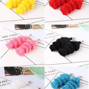 LOYALLOOK White Tassel Earrings For Women Tassel Earrings Long Thread Tassel Earrings Set for Women 6Pairs