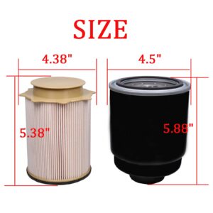 Fuel Filter Water Separator Set replacement for 2013-2018 Dodge Ram 6.7L Cummins 2500 3500 4500 5500 Turbo Diesel Engines Replaces 68197867AA 68157291AA