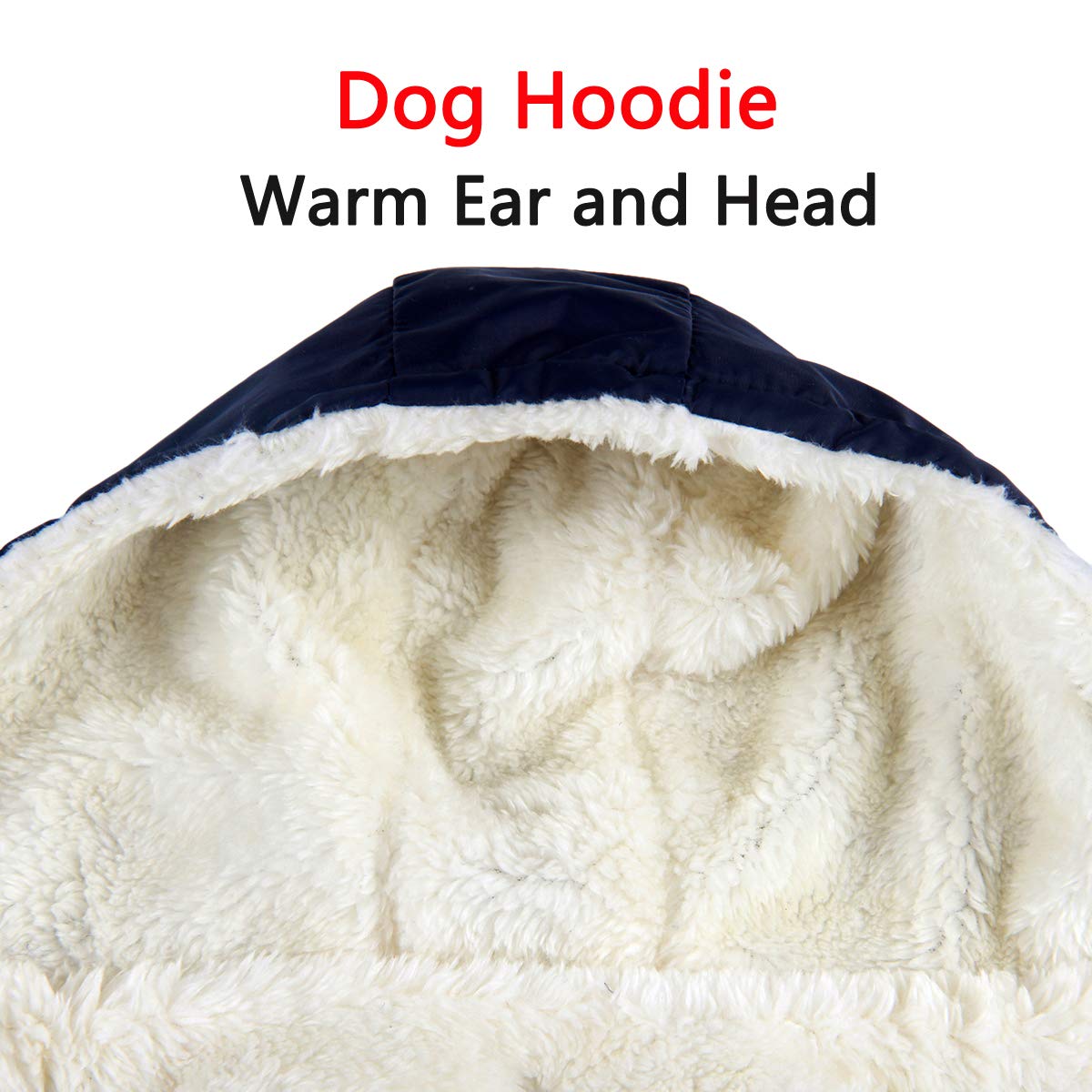 Vecomfy Fleece Lining Extra Warm Dog Hoodie in Winter for Medium Dogs Jacket Pet Coats with Hooded,Blue L