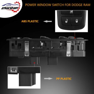 Master Power Window Switch | Compatible with 2009-2012 Dodge Ram 1500 2500 3500 | Replaces# 4602863AD, 4602533AB, 4602533AE, 901-473