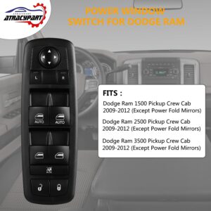 Master Power Window Switch | Compatible with 2009-2012 Dodge Ram 1500 2500 3500 | Replaces# 4602863AD, 4602533AB, 4602533AE, 901-473