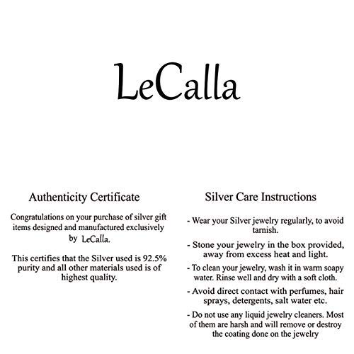 LeCalla 925 Sterling Silver Zirconia Leverback Earrings Jewelry Rhodium Plated Lever Back Drop Dangle Earring for Women 25mm